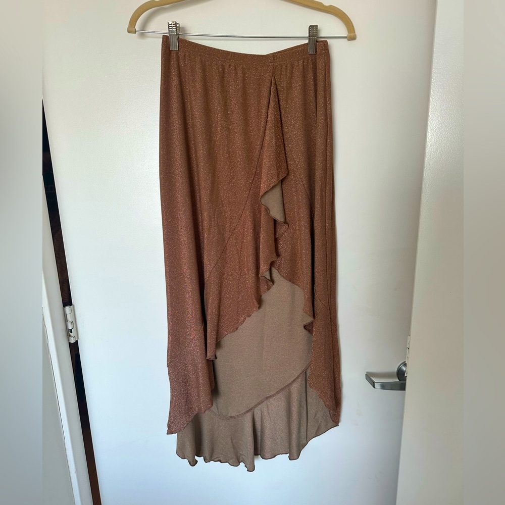 Rihoas Brown Glitter Skirt